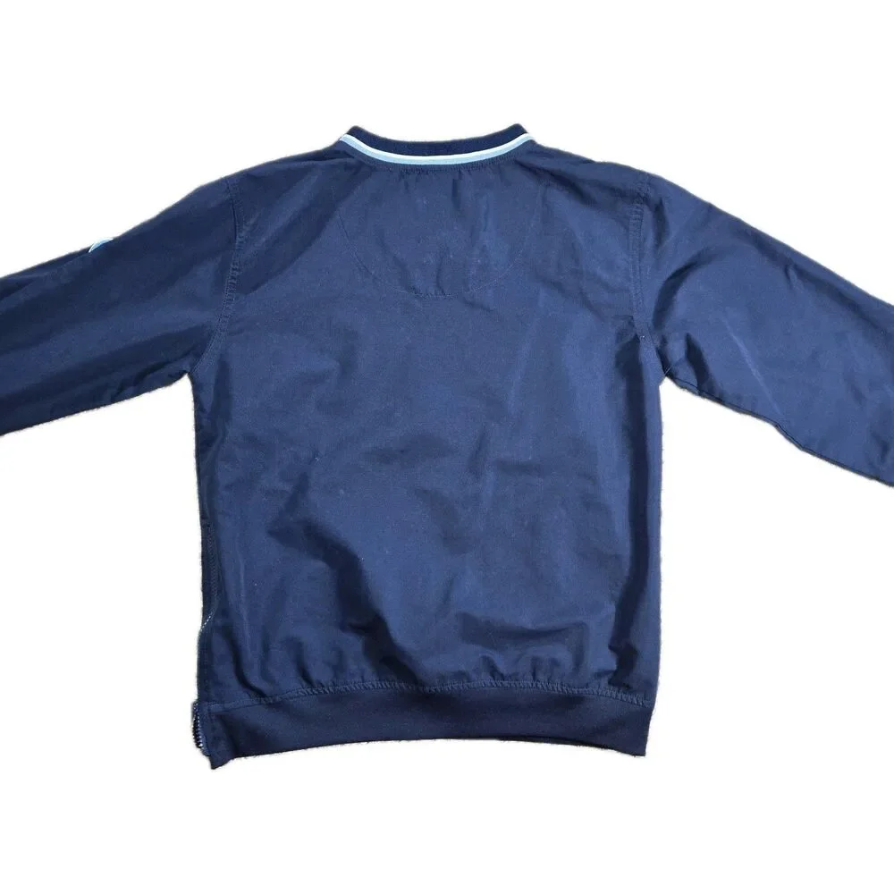 Nike UNC Tar Heels Pullover Jacket Boys Medium Navy Blue V Neck Windbreaker